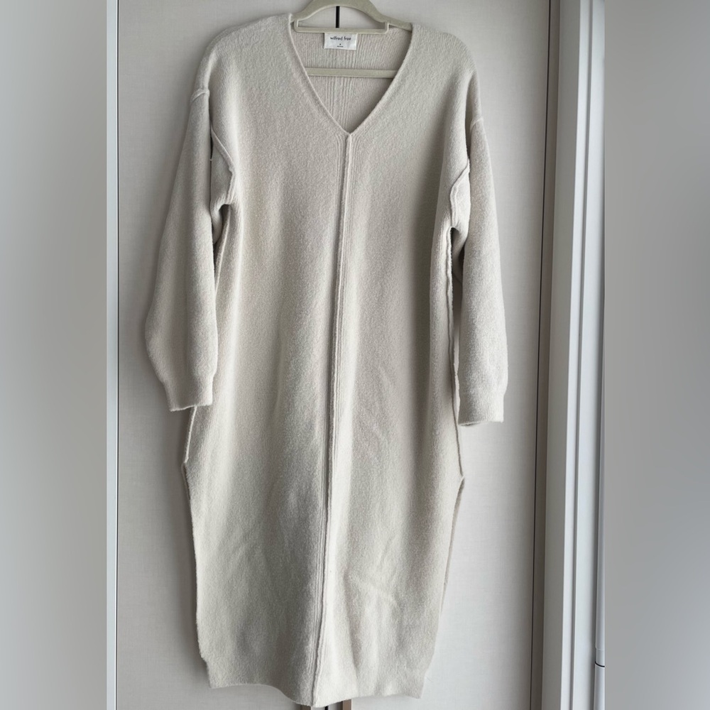 Wilfred Free Cream Maxi Dress with Double Slits